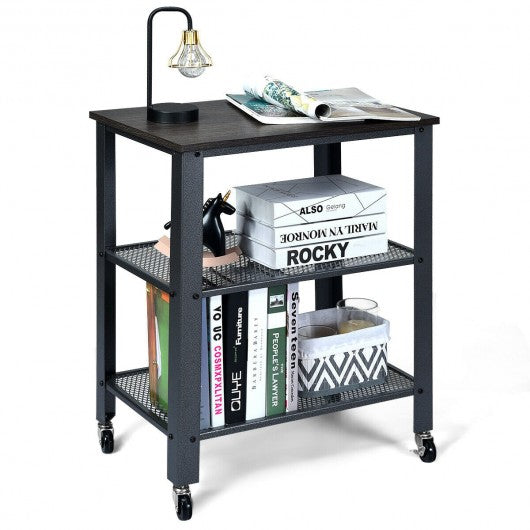3-Tier Kitchen Utility  Industrial Cart with Storage