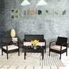 4 Pcs Patio Furniture Sets Rattan Chair Wicker Set Outdoor Bistro