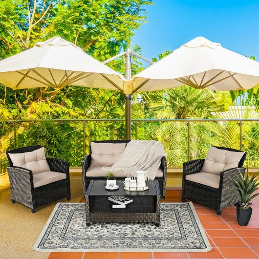 4PCS Outdoor Rattan Furniture Set