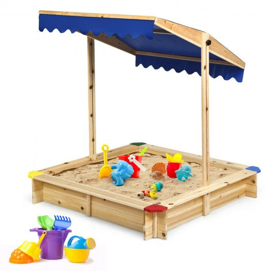 Kids Outdoor Playset Wooden Sandbox