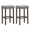 Set of 2 Nailhead Saddle Bar Stools 29