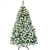 4.5 ft Pre-Lit Premium Snow Flocked Hinged Artificial Christmas Tree