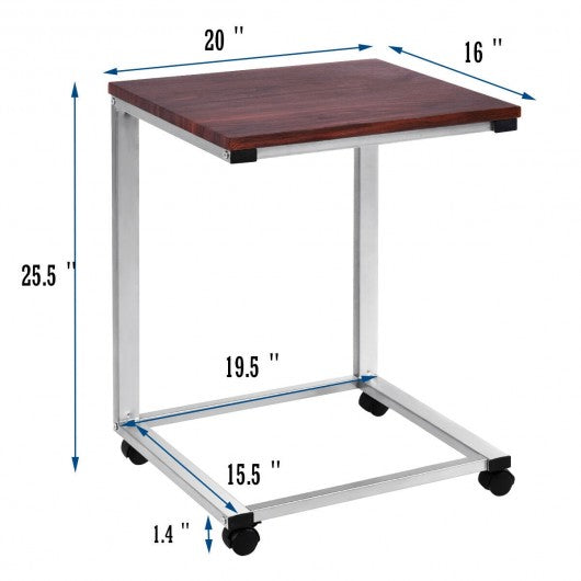 Portable Rolling Stand Sofa Side End Table