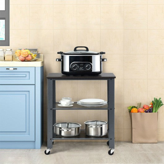 3-Tier Kitchen Utility  Industrial Cart with Storage