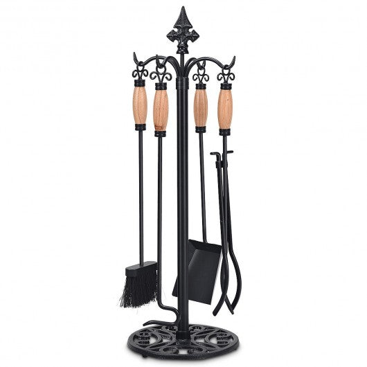5 Pieces Fireplace Iron Tools Set