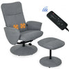 Fabric Massage Swivel Lounge Recliner with Ottoman