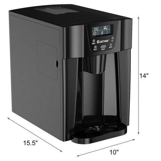 2 In 1 Ice Maker Water Dispenser 36lbs/24H LCD Display