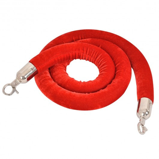 Crowd Control Velvet Rope with Polished Hooks