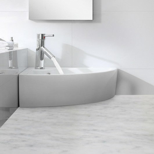 Wall Mount Corner Ceramic Vessel Sink Angled Art Basin