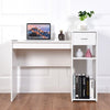 Computer Desk PC Laptop Table with Drawer and Shelf-White
