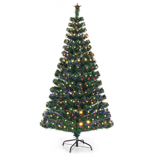 5'/6'7' LED Fiber Optic Artificial Christmas Tree w/ Top Star