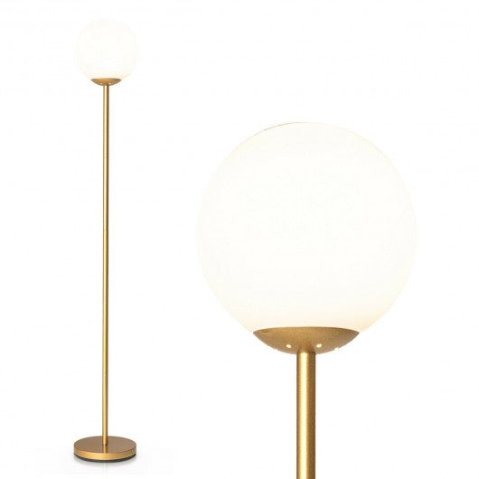 Glass Globe LED Floor Lamp w/ Acrylic Lampshade