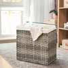 Hand-woven Foldable Rattan Laundry Basket-Gray