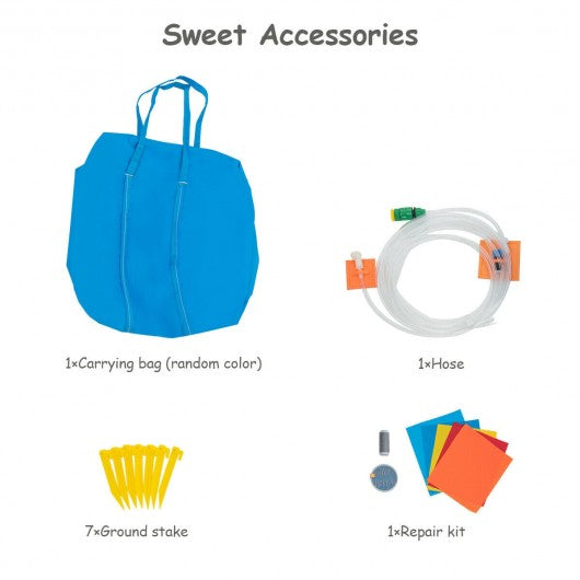 Inflatable Water Bouncer with Climbing Wall and Ball Hoop