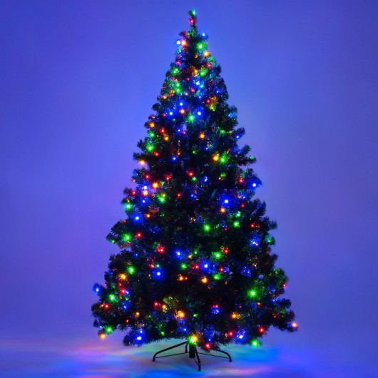 7.5 ft Pre-Lit Artificial Christmas Tree with 550 Multicolor Lights