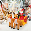 6 ft Waterproof Outdoor Inflatable Santa Double Deer with Sled