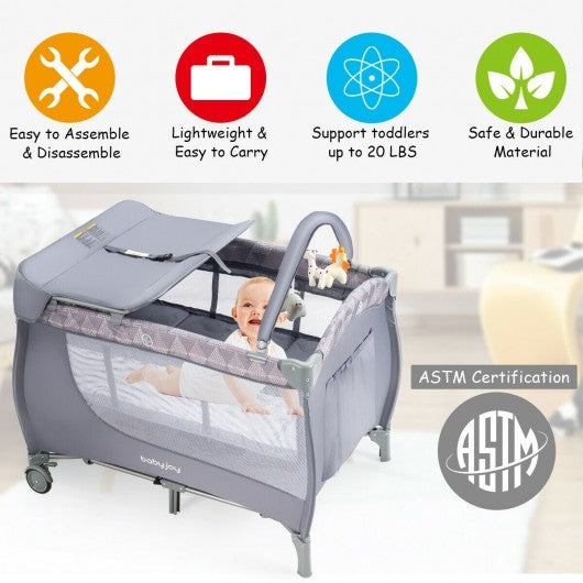 Foldable Baby Playard with Changing Station