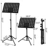 Adjustable Music Stand with Clip Holder and Carry Bag