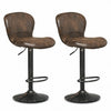 Set of 2 Adjustable Swivel Hot-stamping Bar Stools with Backrest