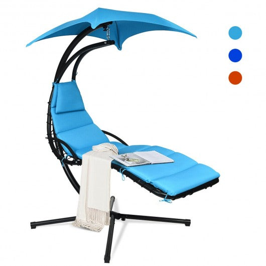 Hanging Stand Chaise Lounger Swing Chair w/ Pillow