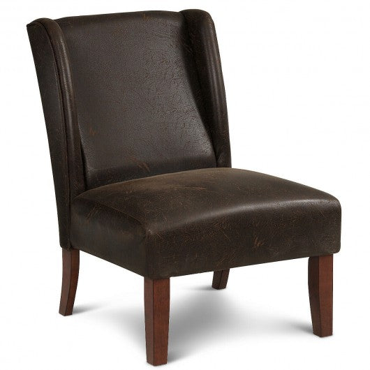 Retro Single Sofa with Solid Rubber Wood Legs