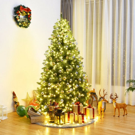 Pre-Lit Artificial PVC Christmas Tree with LED Lights & Stand-7'