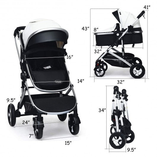 2 in 1 High Landscape Convertible Reversible Bassinet Pram