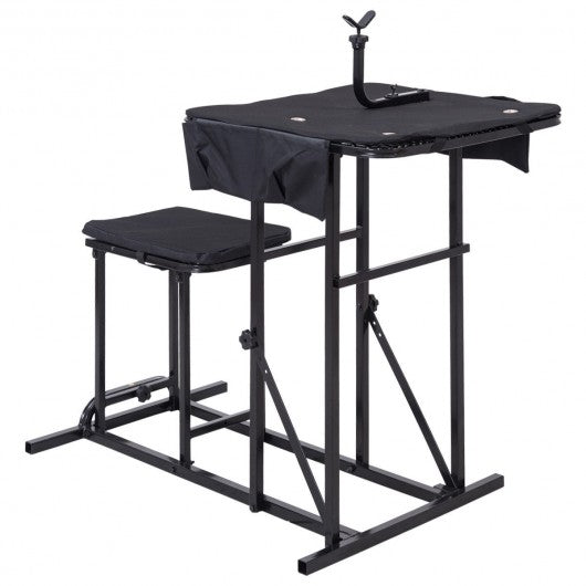 Folding Shooting Bench with Adjustable Height Adjustable Table