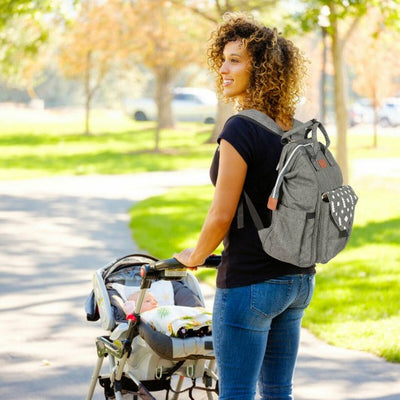 Waterproof Large Diaper Bag Backpack w/ USB Charging