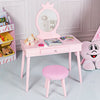 Kids Vanity Makeup Table & Chair Set Make Up Stool