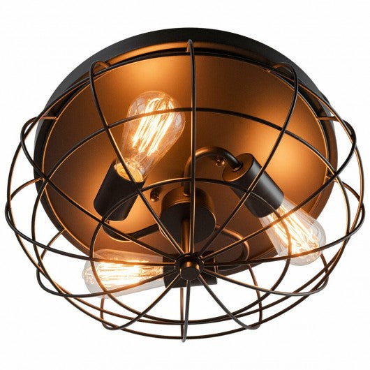 Semi Flush Mount Ceiling Light with Industrial Retro Design
