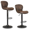 Set of 2 Adjustable Swivel Hot-stamping Bar Stools with Backrest