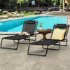 Foldable Camping Patio Chaise Lounge Chair-Black