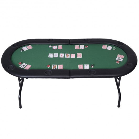 8 Players Texas Holdem Foldable Poker Table