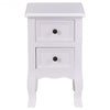 Wood Accent End Nightstand w/ 2 Storage Drawers