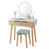 Vanity Makeup Dressing Table with 8 Light Bulbs