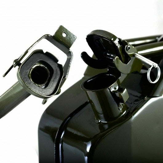 5 Gallon 20L Gas Jerry Can Fuel Steel Tank Military Green w/ Holder New