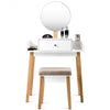 Wooden Makeup Dressing Mirror Table Set with Drawer