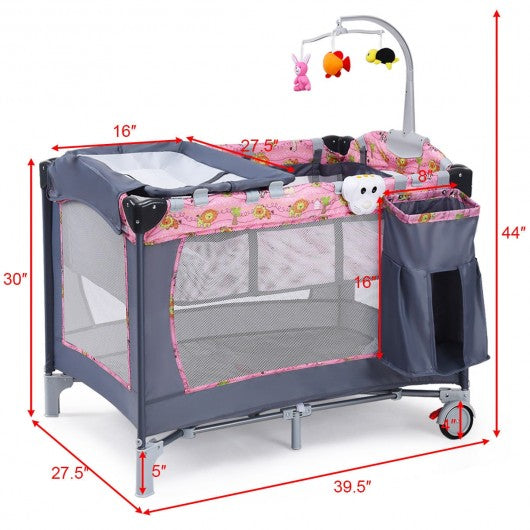 Foldable 2 Color Baby Crib Playpen Playard
