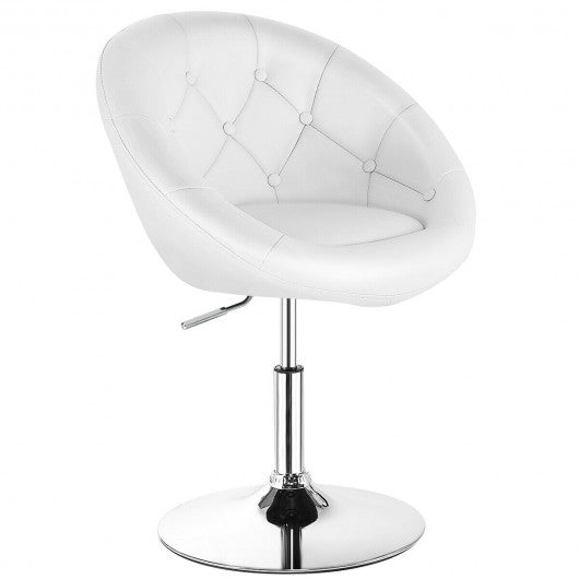 1Pc Adjustable Modern Swivel Round Tufted-White
