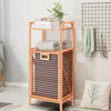 Tilt out Bamboo Shelf Slat Frame Storage Laundry Hamper