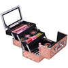 Beauty Cosmetic Makeup Case with Mirror & Extendable Trays