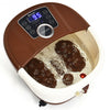 Portable Electric Foot Spa Bath Shiatsu Roller Motorized Massager-Brown