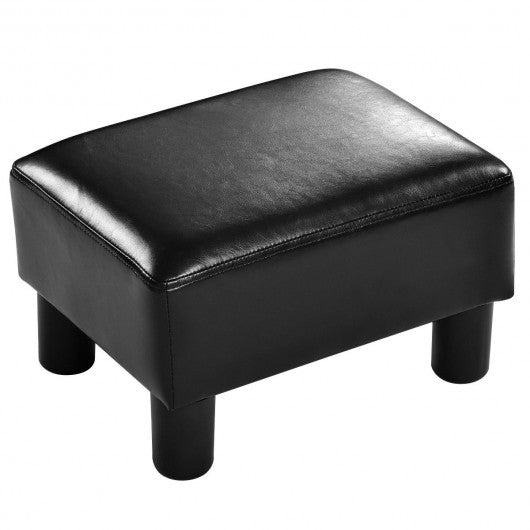 Small PU Leather Rectangular Seat Ottoman Footstool