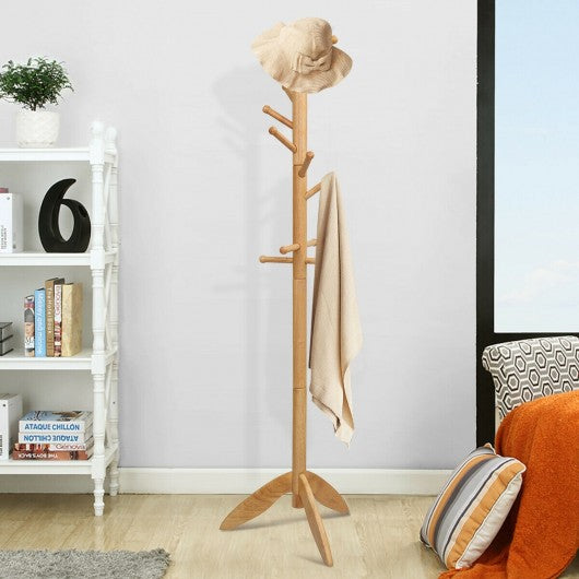 Wooden Free Standing Coat Rack -Oak