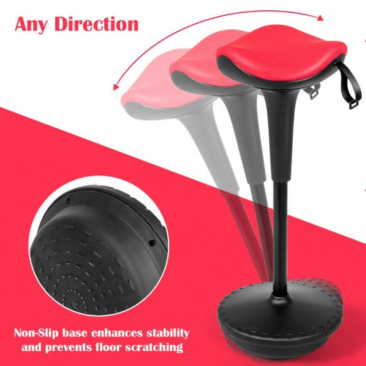 Adjustable Swivel Sitting Balance Wobble Stool Standing Desk Chair