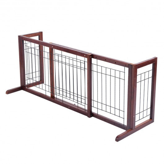 Wood Gate Adjustable Pet Play Fence 