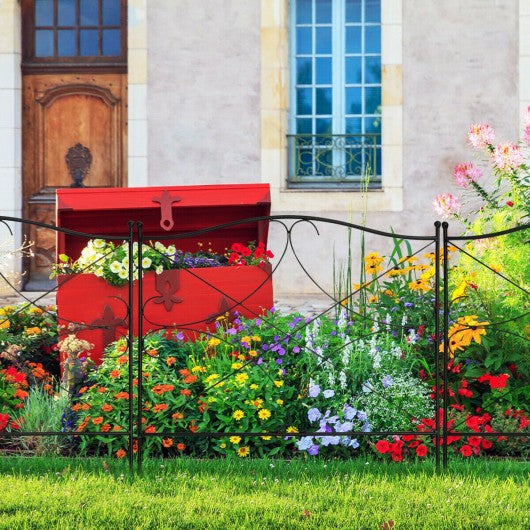 5-Panel 24in x 10ft Folding Decorative Garden Fence