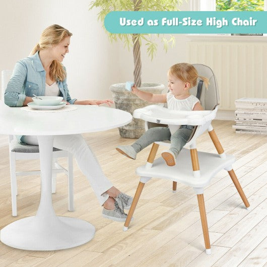 4-in-1 Baby Wooden Convertible High Chair
