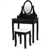 Bathroom Vanity Wooden Makeup Dressing Table Stool Set